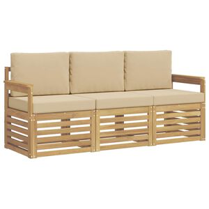 vidaXL Sofagarnituren 3 stk. Wei&szlig; und Beige Polyester
