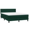 vidaXL Boxspringbett mit Matratze Dunkelgr&uuml;n 140x210 cm Samt