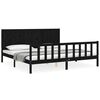 vidaXL Massivholzbett mit Kopfteil Schwarz 200x200 cm