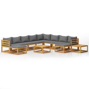 vidaXL 12-tlg. Garten-Lounge-Set mit Auflagen Massivholz Akazie