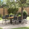 vidaXL Garten Essgruppe 9 pcs Schwarz Poly-Rattan