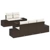 vidaXL Sofa Set mit Kissen Braun Poly Rattan