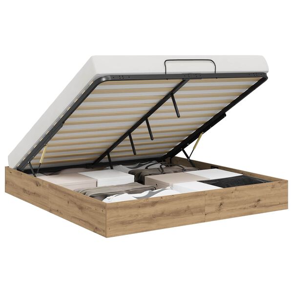 vidaXL Ottoman Bettgestell Kunsthandwerk Eiche 203 x 160 x 25 cm