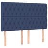 vidaXL Kopfteil Blau 160 x 7 x 118/128 cm Stoff