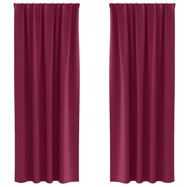 vidaXL Verdunkelungs-Vorh&auml;nge mit Ringen 2 pcs Weinrot 260 x 140 cm