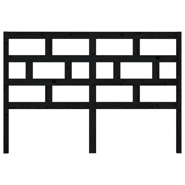 vidaXL Kopfteil Schwarz 126x4x100 cm Massivholz Kiefer
