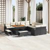 vidaXL Garten-Sofa-Set mit Kissen mit Kissen 13 pcs Schwarz und Creme