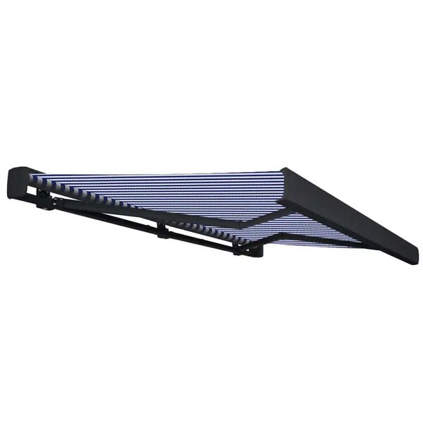 vidaXL Motorisierte Kassetten-Markise 350x250 cm Blau und Weiß