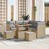 vidaXL Garten-Sofa-Set mit Kissen 8 pcs Beige und Hellgrau