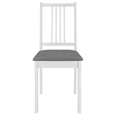vidaXL Esszimmerstühle mit Polstern 4 Stk. Weiß Massivholz