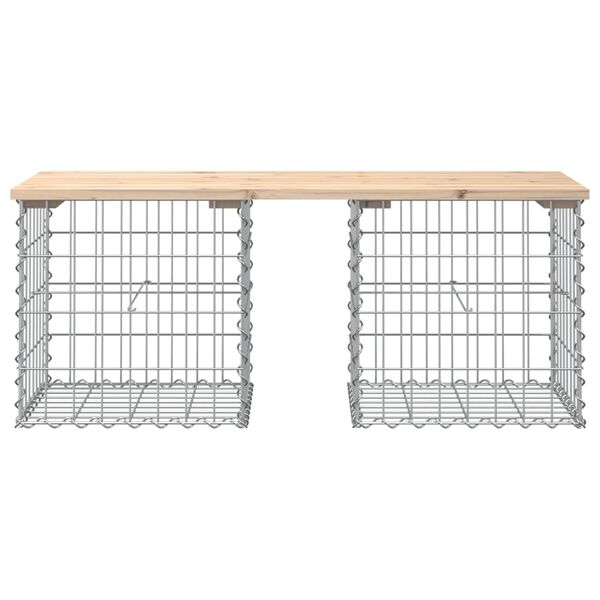 vidaXL Gartenbank aus Gabionen 103x44x42 cm Massivholz Kiefer