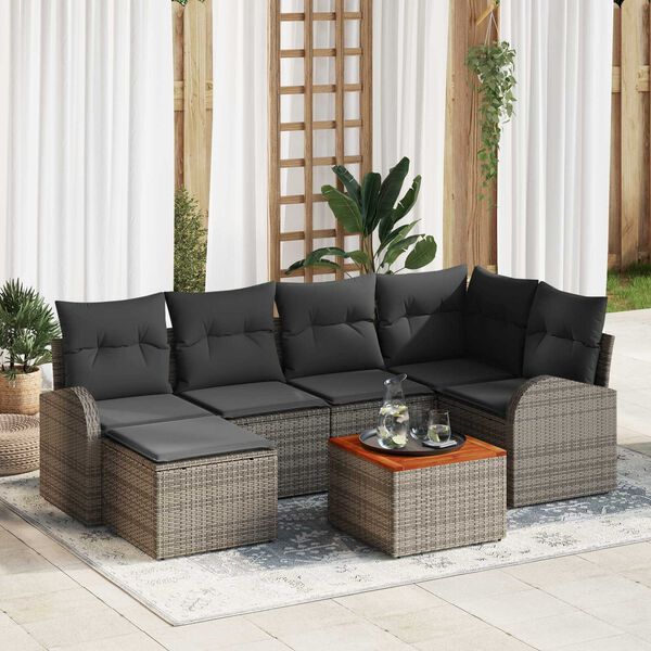vidaXL Garten-Sofa-Set 7 pcs Grau