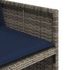 vidaXL 13-teiliges Garten-Ess-Set mit Kissen, grau, Polyrattan
