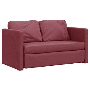 vidaXL Bodensofa mit Schlaffunktion Weinrot 112x174x55 cm Stoff