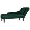 vidaXL Chaiselongue mit Kissen und Rechter Armlehne Dunkelgr&uuml;n Samt