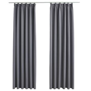 vidaXL Verdunkelungsvorh&auml;nge mit Haken 2 Stk. Grau 140x175cm