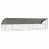 vidaXL Hundek&auml;fig 4 pcs Silber 8 x 2 x 2 m Verzinkter Stahl