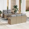 vidaXL Garten-Sofa-Set mit Kissen mit Speicher 6 pcs Beige und Grau