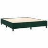 vidaXL Boxspringbett mit Matratze & LED Dunkelgr&uuml;n 160x200 cm Samt