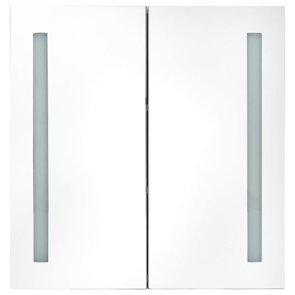 vidaXL LED-Spiegelschrank fürs Bad Glänzend Grau 62x14x60 cm