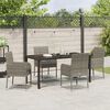vidaXL Garten Essgruppe mit Kissen 5 pcs Grau Poly-Rattan