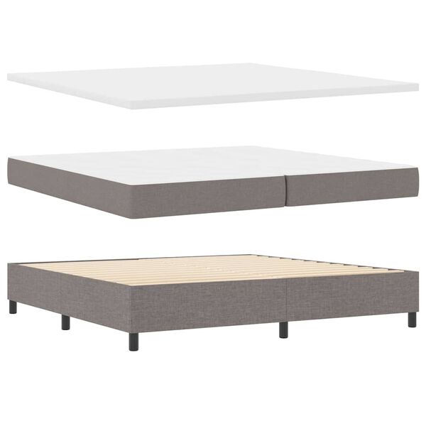 vidaXL Boxspringbett mit Matratze Taupe 200 x 200 cm Stoff