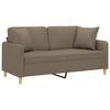 vidaXL 2-Sitzer-Sofa mit Kissen Taupe 140 cm Stoff