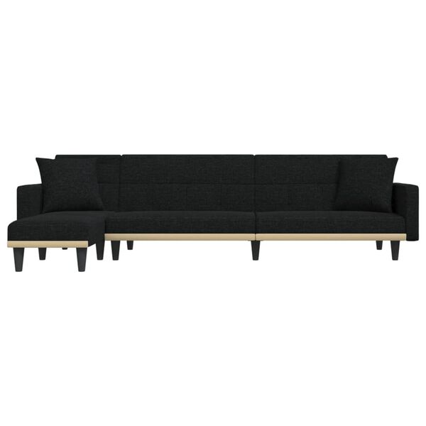 vidaXL Schlafsofa in L-Form Schwarz 275x140x70 cm Stoff