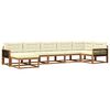 vidaXL Outdoor-Sofagarnitur mit Kissen 7 pcs Natur und Creme