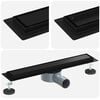 vidaXL Duschablauf 2-in-1 mit 360&deg; Siphon Schwarz 50 cm Edelstahl 304