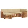 vidaXL Sofagarnituren 6 pcs Natur und Beige Massivholz Akazie