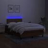 vidaXL Boxspringbett mit Matratze & LED Dunkelbraun 120x190 cm Stoff
