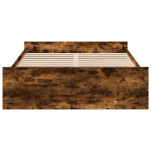 vidaXL Bettgestell mit Schubladen Räuchereiche 120x200cm Holzwerkstoff