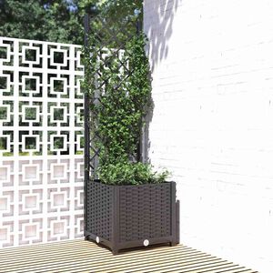 vidaXL Garten-Pflanzgef&auml;&szlig; mit Spalier Schwarz 40 x 40 x 136 cm PP
