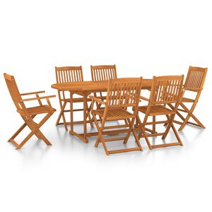 vidaXL 7-tlg. Garten-Essgruppe 180x90x75 cm Massivholz Akazie