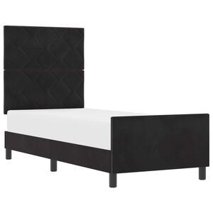 vidaXL Boxspringbett mit Kopfteil Schwarz 80 x 200 cm Samt