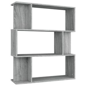 vidaXL B&uuml;cherregal/Raumteiler Grau Sonoma 80x24x96 cm Holzwerkstoff