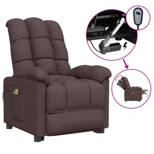 vidaXL Massagesessel Elektrisch Dunkelbraun Stoff
