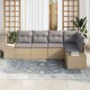 vidaXL Gartensofa-set 5 pcs Beige Poly-Rattan