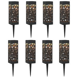 vidaXL Au&szlig;en Solarlichter mit Erdnagel 8 stk. Warmes Wei&szlig; 29 cm PP