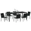 vidaXL Garten Essgruppe 7 pcs Schwarz und Grau PE-Rattan