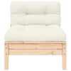 vidaXL 3-tlg. Garten-Lounge-Set mit Kissen in Creme Massivholz Kiefer