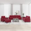 vidaXL 4-tlg. Sofagarnitur mit Kissen Weinrot Samt