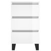 vidaXL Nachttische 2 Stk. Hochglanz-Weiß 40x35x69 cm Holzwerkstoff