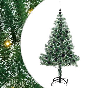 vidaXL K&uuml;nstlicher Weihnachtsbaum beschneit mit LED Licht 150 cm