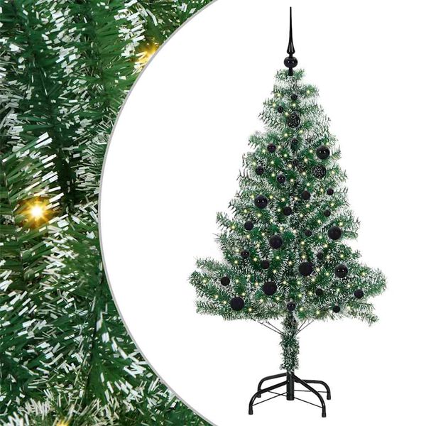 vidaXL K&uuml;nstlicher Weihnachtsbaum beschneit mit LED Licht 150 cm
