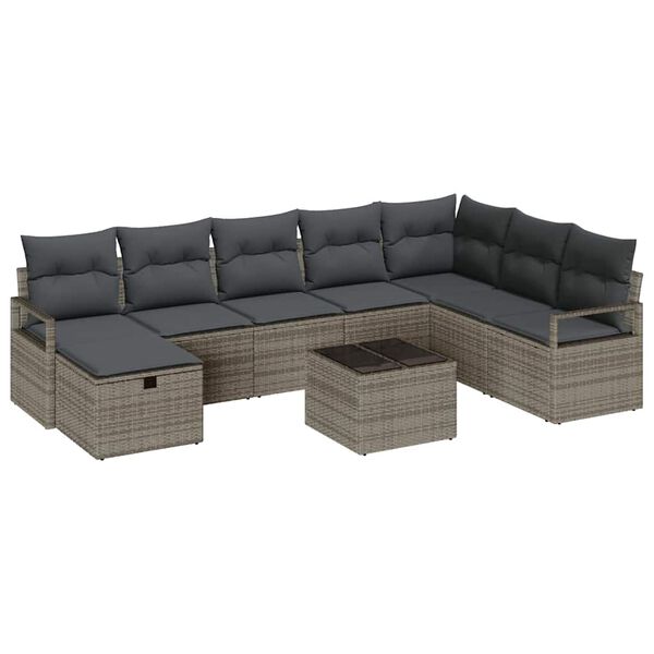 vidaXL Sofa Set mit Kissen 6 pcs Poly-Rattan