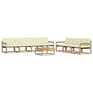vidaXL Outdoor-Sofagarnitur 8 stk. Wei&szlig; und Creme
