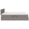 vidaXL Bett mit Stauraum und LED mit Matratze Taupe 160 x 200 cm Stoff