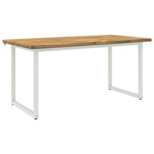 vidaXL Quadratischer Esstisch 160 x 70 x 75 cm Massivholz Akazie Wei&szlig;